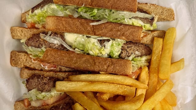 Cheeseburger Club Sandwich.