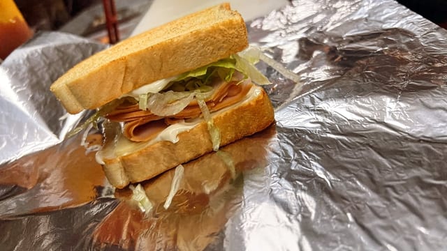 Turkey Ham & Cheese Sandwich.